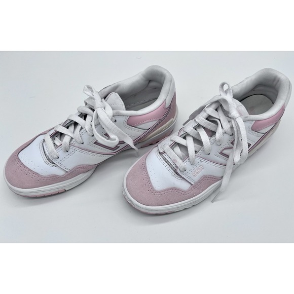 New Balance Shoes Womens Sz 5 550 Pink Suede White Leather GSB550CD - Picture 3 of 14